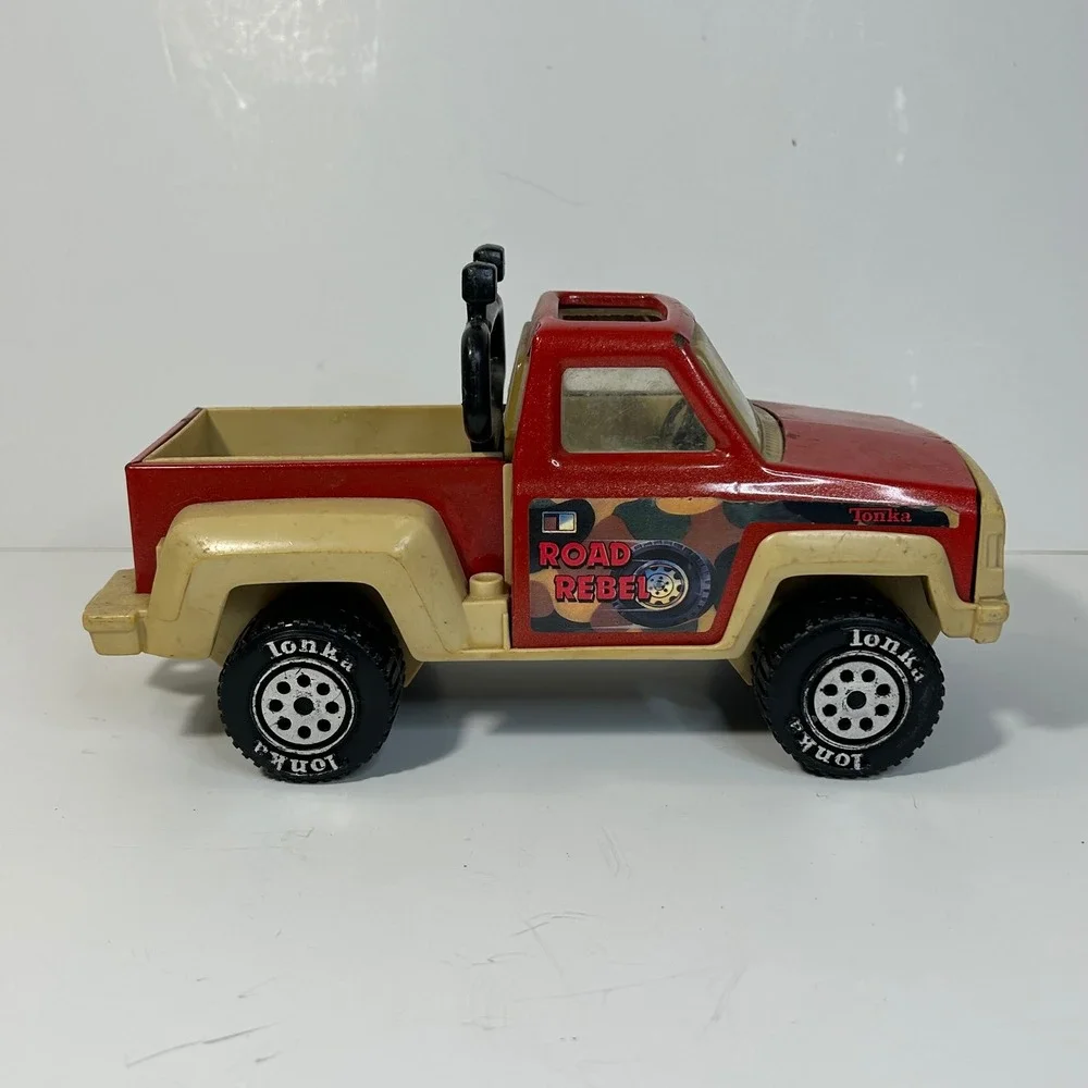 Vintage Tonka Road Rebel Steel Pickup Truck‎ 1980s Red Metal Body